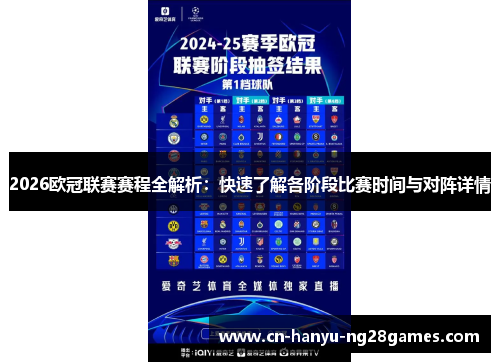 2026欧冠联赛赛程全解析：快速了解各阶段比赛时间与对阵详情